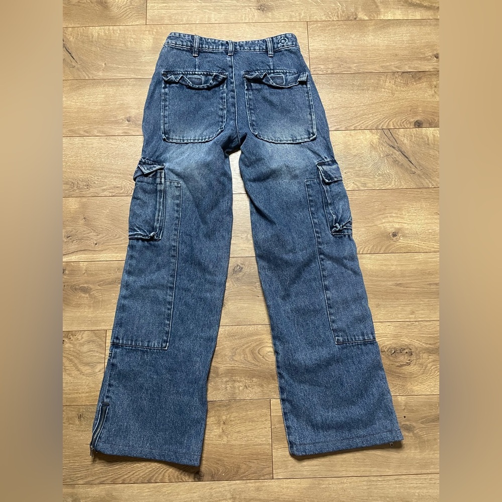 Y2K PTCL Denim Cargo Jeans - Size 24 - Picture 3 of 9